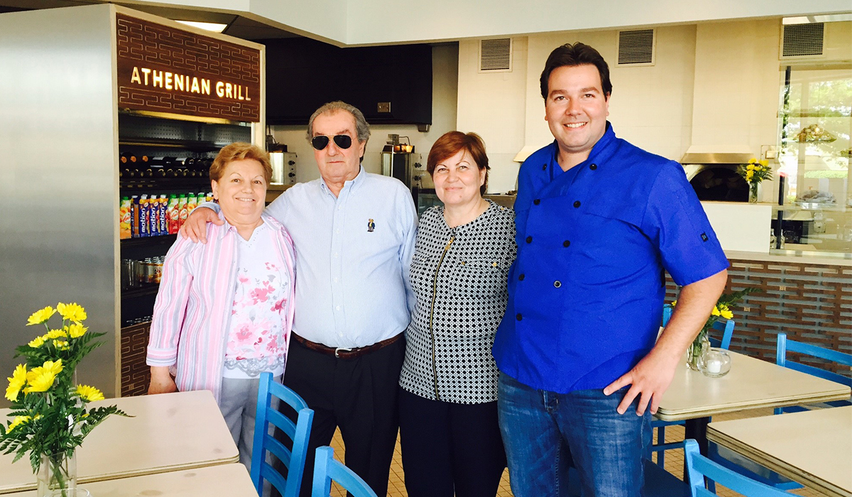 Restaurateur Ilias Pappas with (shown right to left) his aunt, father, and mother.